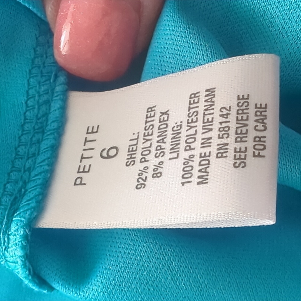 Dress Barn Signature Pleated Teal Midi Dress - Picture 4 of 7
